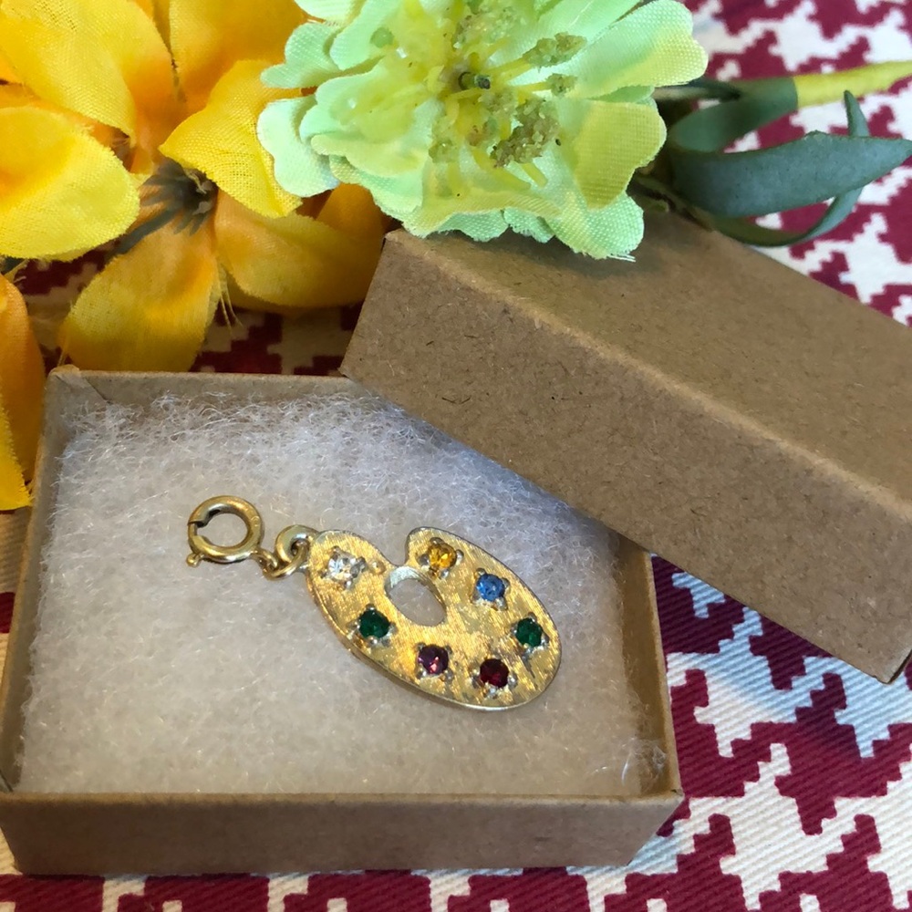 🌺Vintage MONET Paint Pallet Charm